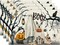Set of 4 Ghost Pumpkins Halloween Placemats - 12x18 Inch (Black/Beige)